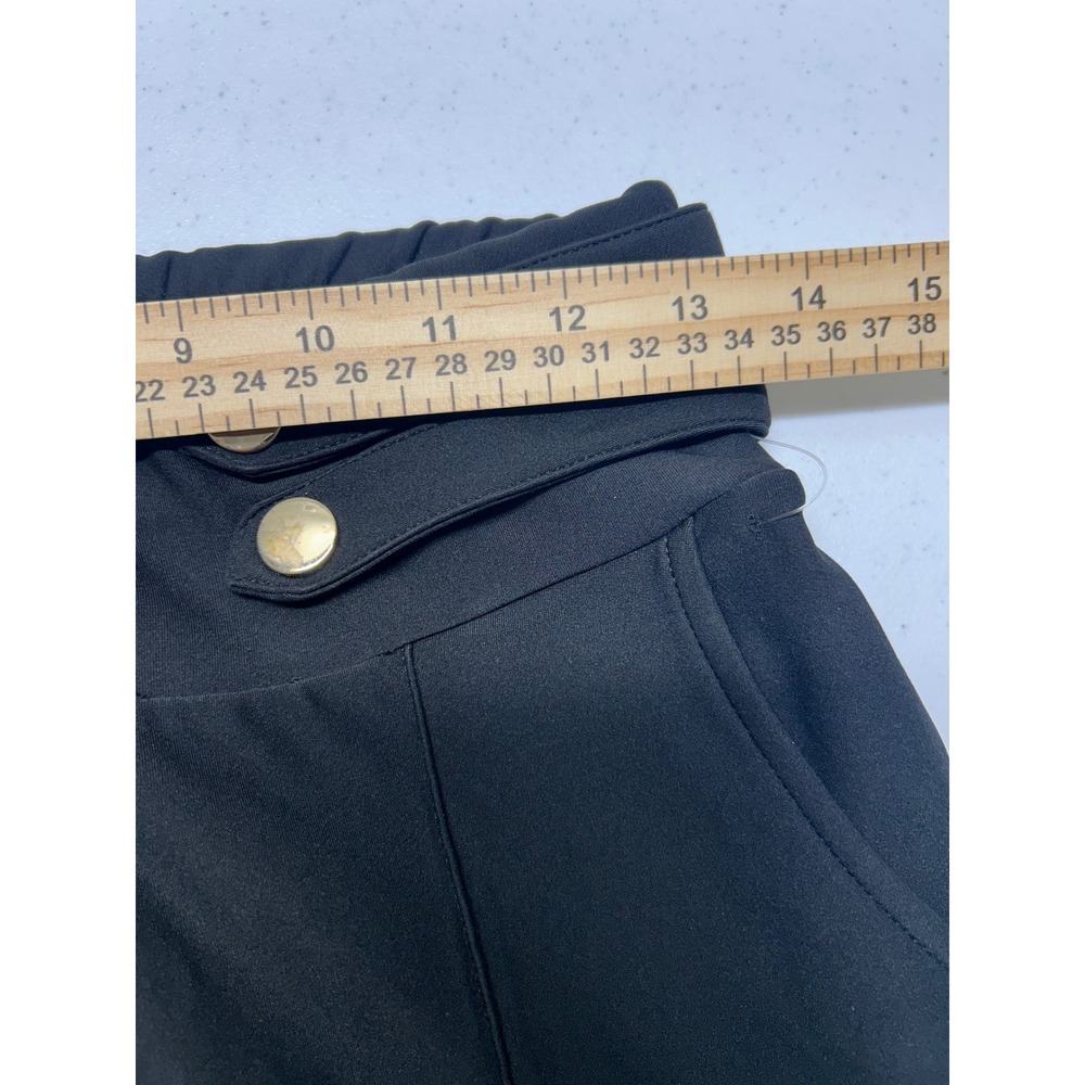 Harper Black High Waisted Sailor Button Trousers Petite Large Pull On Stretch - Picture 4 of 10